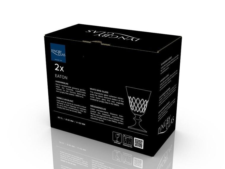 Lyngby Glas, kieliszki do białego wina ze szkła kryształowego, Eaton, 230 ml, 2 szt.