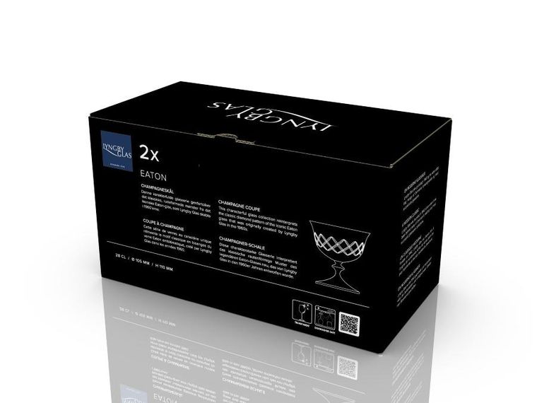 Lyngby Glas, kieliszki do szampana ze szkła kryształowego, Eaton, 280 ml, 2 szt.