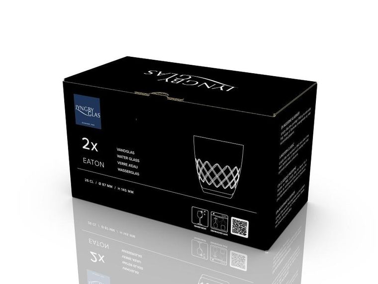 Lyngby Glas, szklanki do wody ze szkła kryształowego, Eaton, 300 ml, 2 szt.