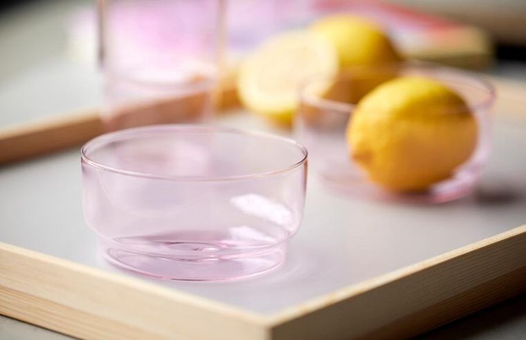 Lyngby Glas, Torino, miski, różowe, 12 cm, 2 szt.