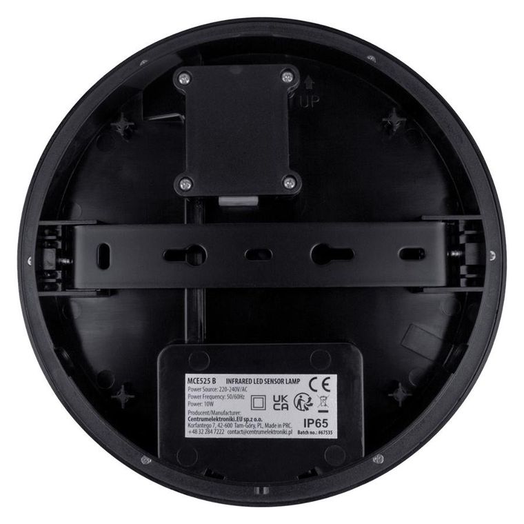 Maclean, lampa LED z czujnikiem ruchu, 10W, IP65, czarna