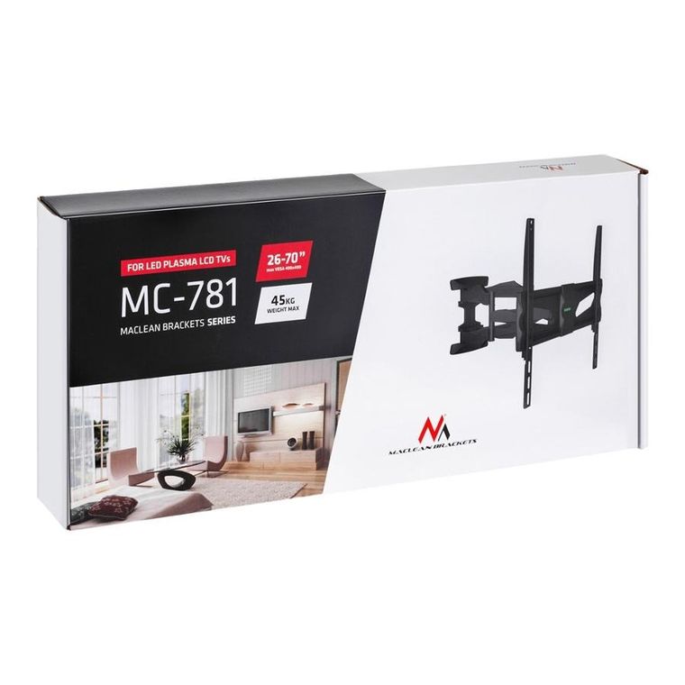 Maclean, uchwyt ścienny do telewizora, obrotowy, uchylny, 26" - 55", max. 45 kg, MC-781