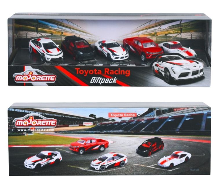 Majorette, Toyota Racing, modele pojazdów, resoraki, 1:64, 5 szt.