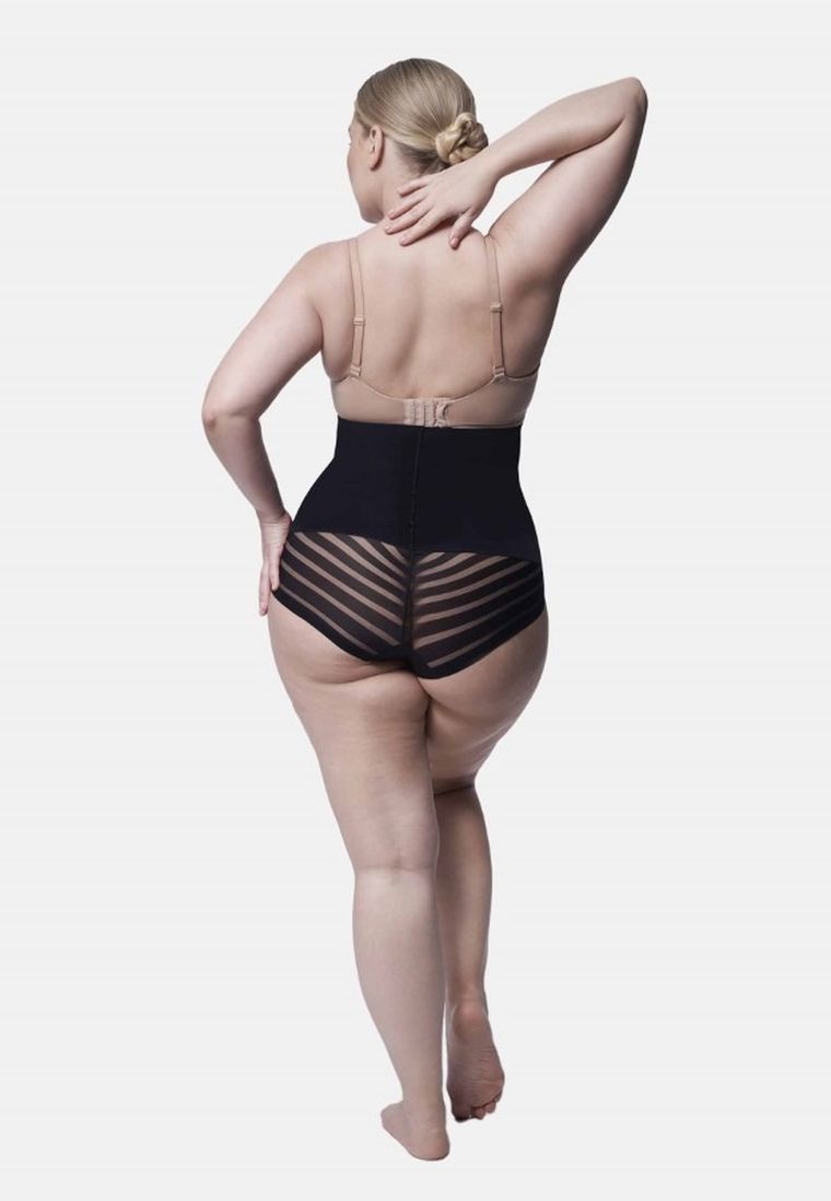 Majtki figi damskie z wysokim stanem, czarne, Julimex