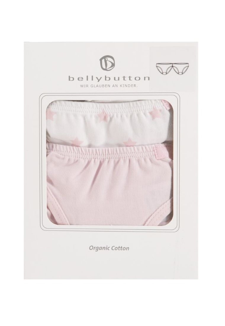 Majtki figi dziewczęce, różowo-białe, zestaw, 2 szt., Bellybutton