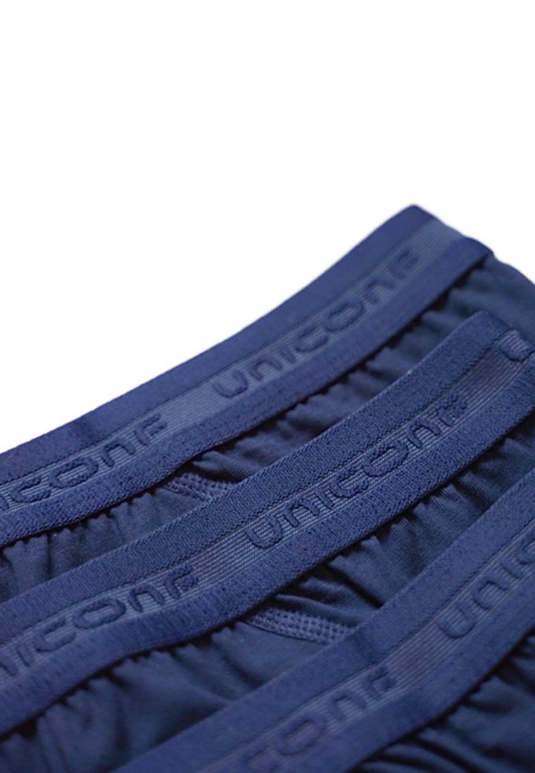 Majtki slipki męskie, granatowe, zestaw, 3 szt., Uniconf
