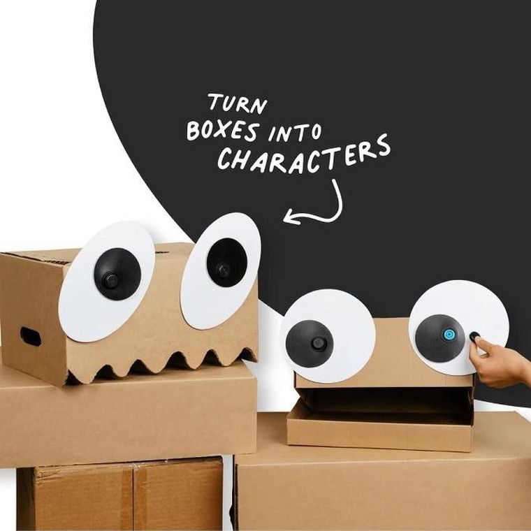 Makedo, Deco-Props, zestaw kreatywnych kształtów dekoracyjnych, Googlies, 21 elementów