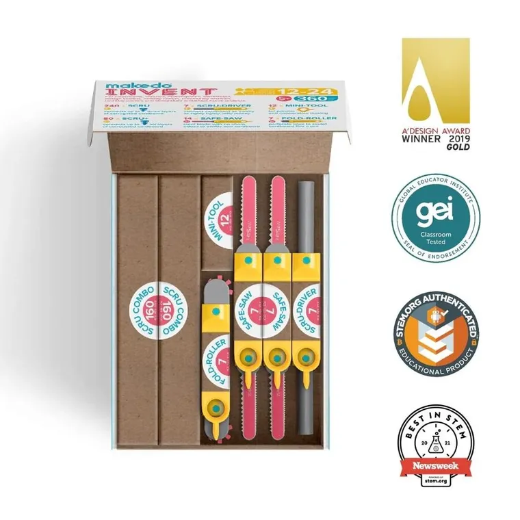 Makedo, Invent, zestaw narzędzi do konstruowania, 360 elementów