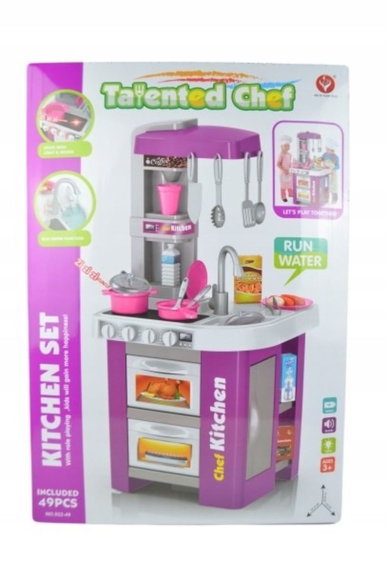 Maksik, duża kuchnia z akcesoriami, fioletowa