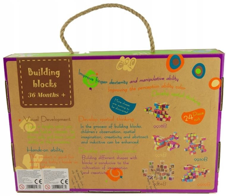 Maksik, kostki klocki konstrukcyjne, 24 elementy