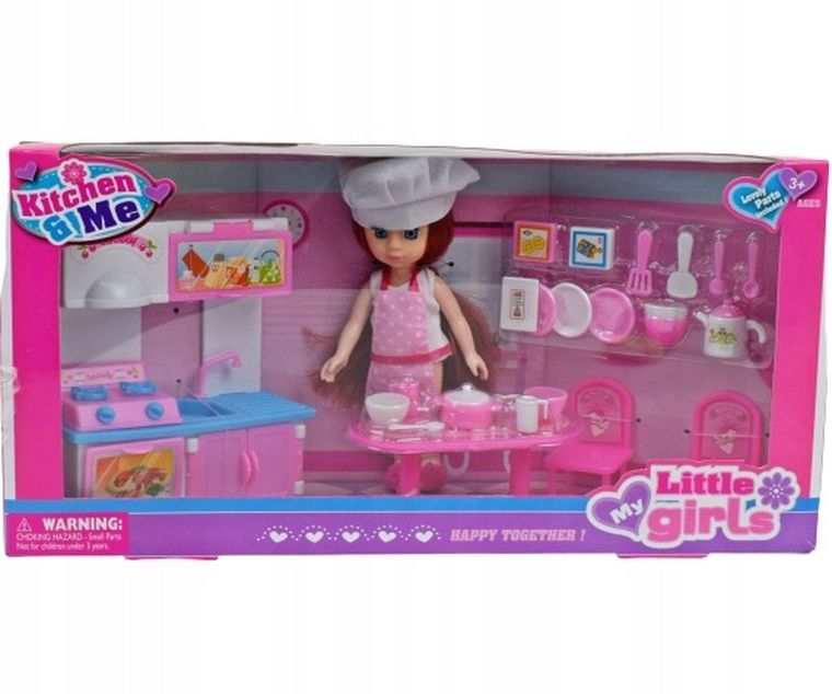 Maksik, lalka kucharka z akcesoriami kuchennymi