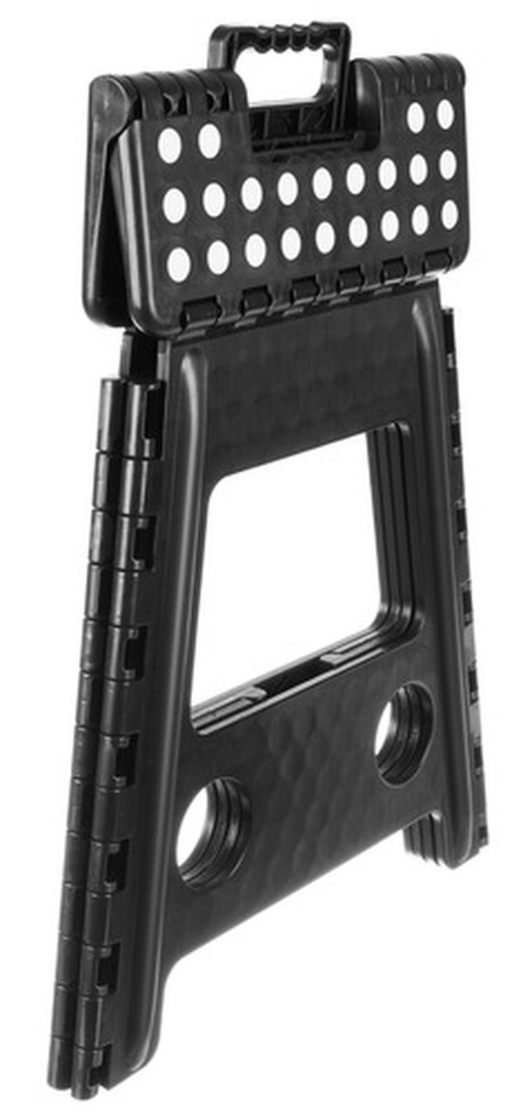 Malatec, stołek składany, czarno-biały, 39 cm