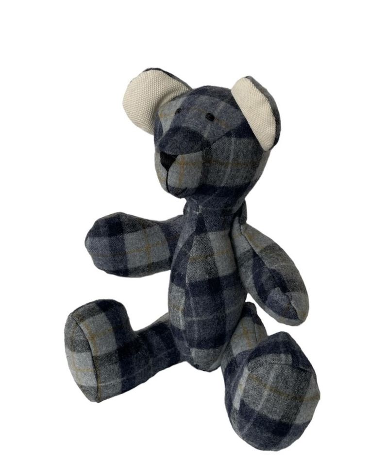 Manufaktura Misia, miś Józek, rozmiar L, krata niebiesko/szara