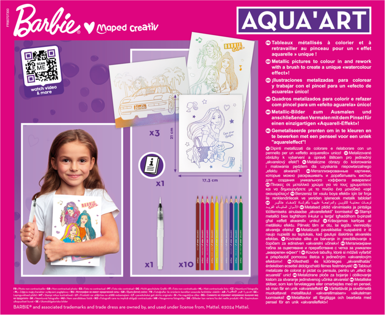 Maped Creativ, Barbie, Aqua Art, obrazy akwarelowe, zestaw kreatywny