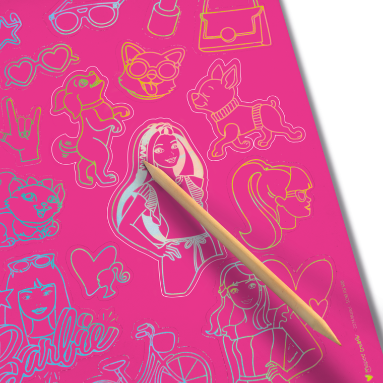 Maped Creativ, Barbie, naklejki do wydrapywania, zestaw kreatywny