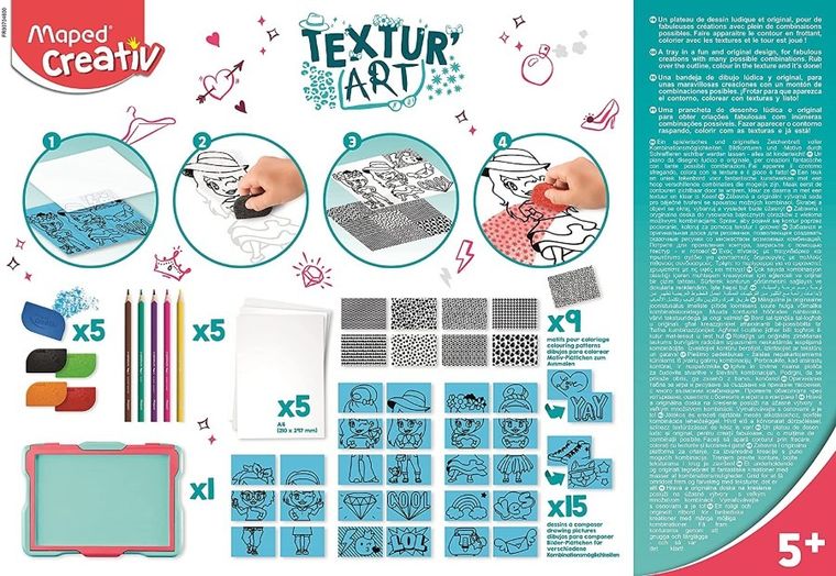 Maped Creativ, Textur'Art, tablica do odrysowywania, zestaw artystyczny, czerwono-niebieski