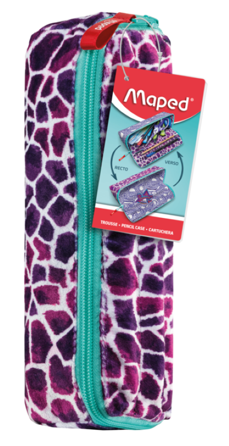 Maped, Effect, piórnik do pokolorowania, futerko, różowy