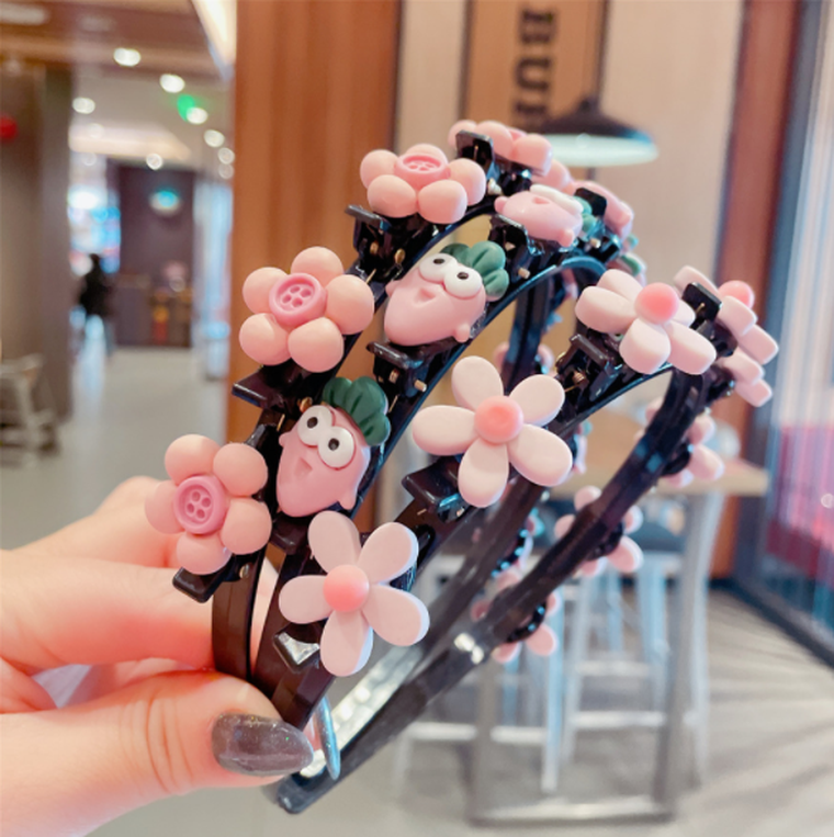 Marchewka, opaska na głowę ze spinkami do włosów