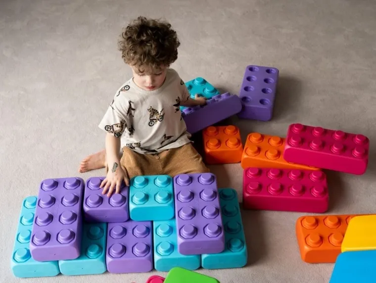 Marioinex, klocki budowlane, cegły, klocki XXL, pastelowe, 33 elementy