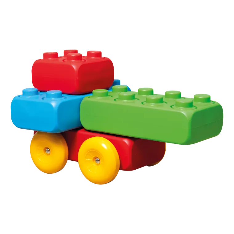 Marioinex, klocki budowlane, cegły z kołami, klocki XXL, 30 elementów