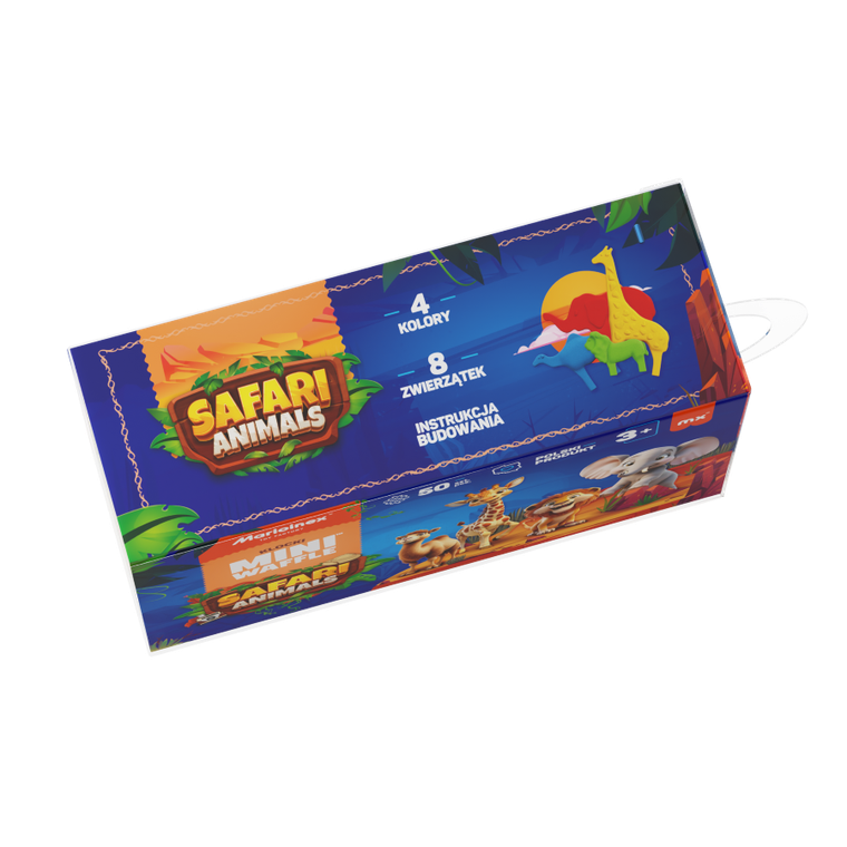 Marioinex, Mini Waffle, Animals Safari, klocki konstrukcyjne, 50 elementów