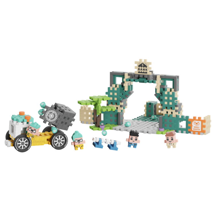 Marioinex, Mini Waffle, City, Napad Na Bank, klocki konstrukcyjne, 148 elementów