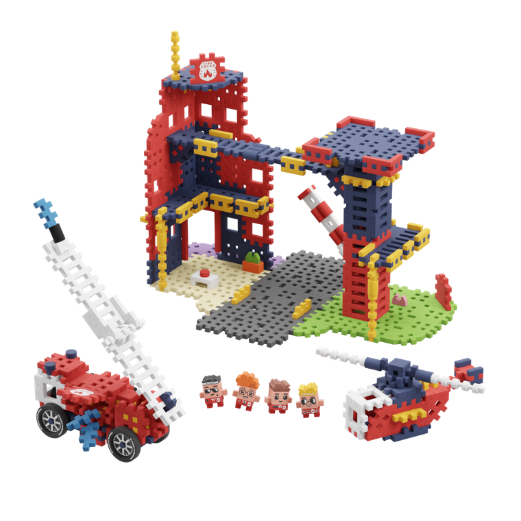 Marioinex, Mini Waffle, City, Remiza Strażacka, klocki konstrukcyjne, 280 elementów