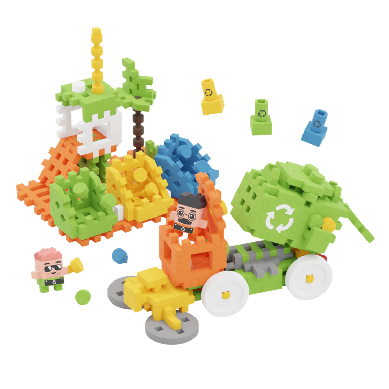 Marioinex, Mini Waffle, City, Śmieciarka, klocki konstrukcyjne, 148 elementów