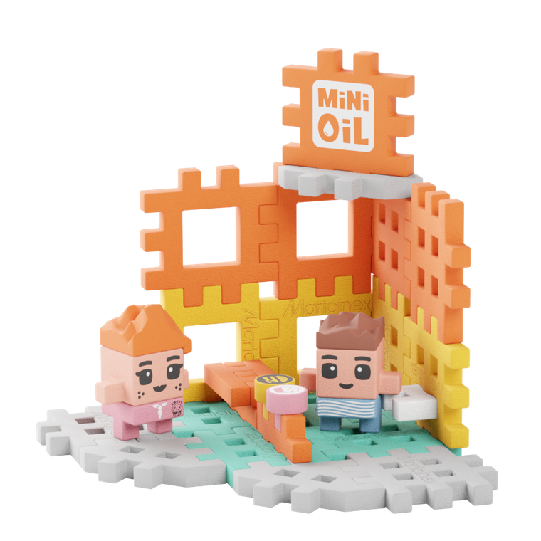 Marioinex, Mini Waffle, City, Stacja Paliw, klocki konstrukcyjne, 148 elementów