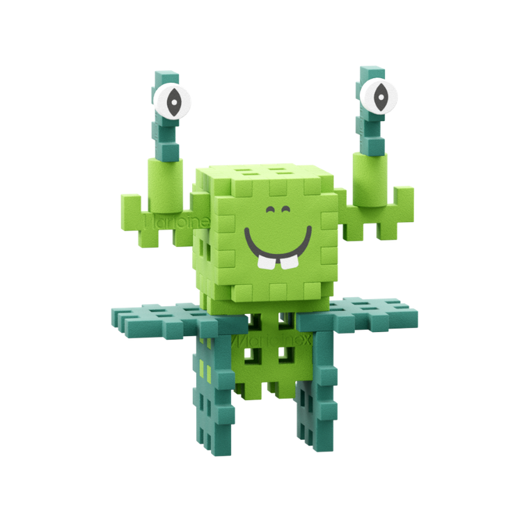 Marioinex, Mini Waffle, Crazy Monsters, Space Jinks, klocki konstrukcyjne, 60 elementów