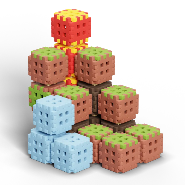 Marioinex, Mini Waffle, Green Blocks, klocki konstrukcyjne, 142 elementy