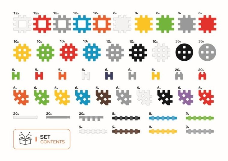 Marioinex, Mini Waffle, Konstruktor, klocki konstrukcyjne, 500 elementów