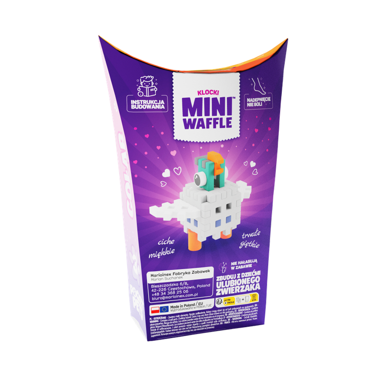 Marioinex, Mini Waffle, Pocket Pets, Gołąb, klocki konstrukcyjne, 16 elementów