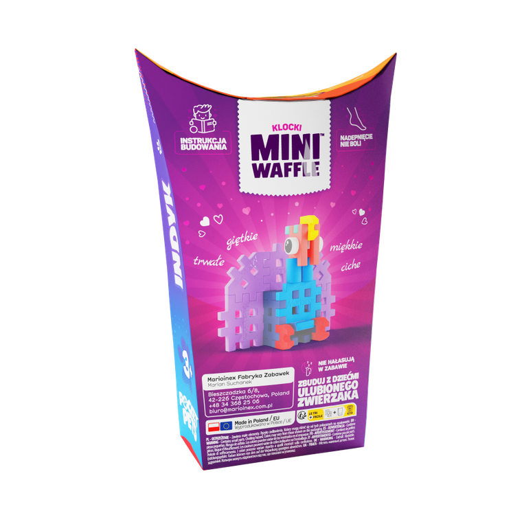 Marioinex, Mini Waffle, Pocket Pets, Indyk, klocki konstrukcyjne, 25 elementów