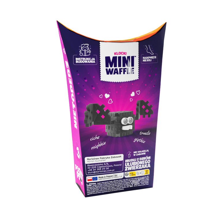Marioinex, Mini Waffle, Pocket Pets, Nietoperz, klocki konstrukcyjne, 15 elementów