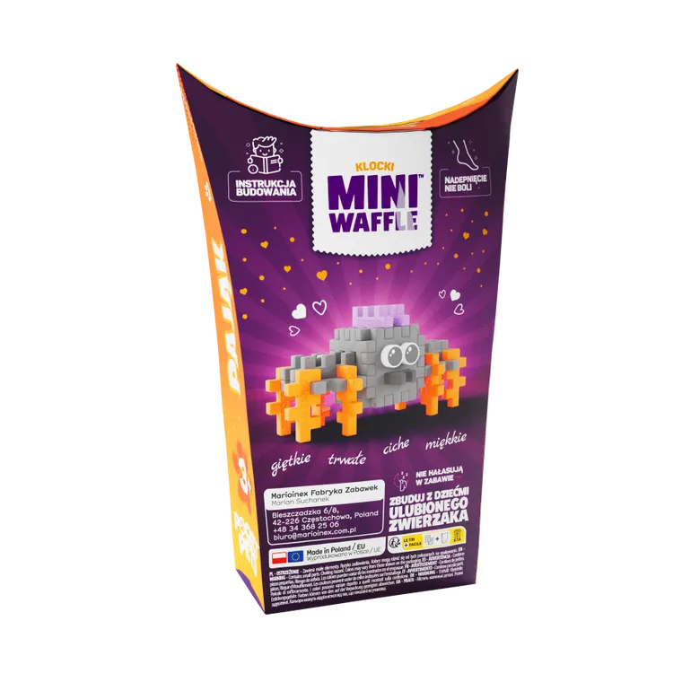 Marioinex, Mini Waffle, Pocket Pets, Pająk, klocki konstrukcyjne, 25 elementów