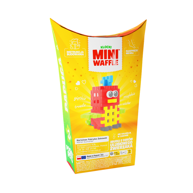 Marioinex, Mini Waffle, Pocket Pets, Papuga, klocki konstrukcyjne, 25 elementów