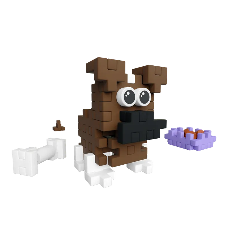 Marioinex, Mini Waffle, Pocket Pets Puppies, Boxer, klocki konstrukcyjne, 50 elementów