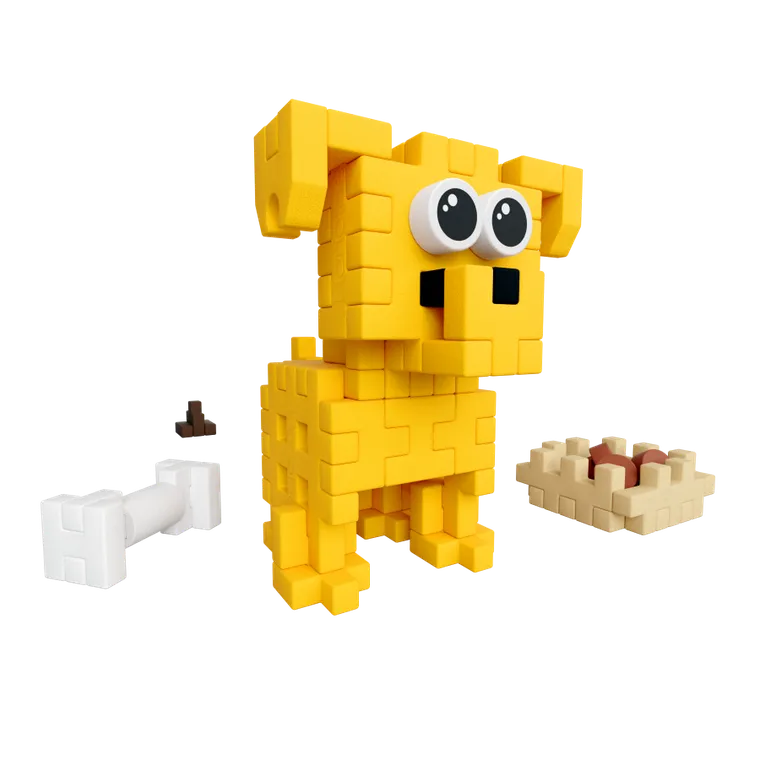 Marioinex, Mini Waffle, Pocket Pets Puppies, Golden Retriever, klocki konstrukcyjne, 52 elementów