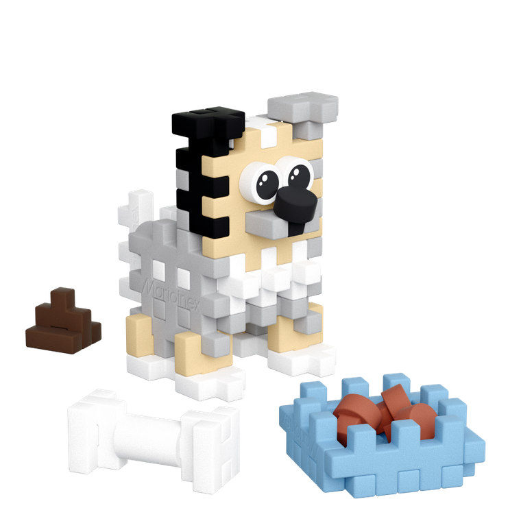 Marioinex, Mini Waffle, Pocket Pets Puppies, Owczarek Szetlandzki, klocki konstrukcyjne, 49 elementów