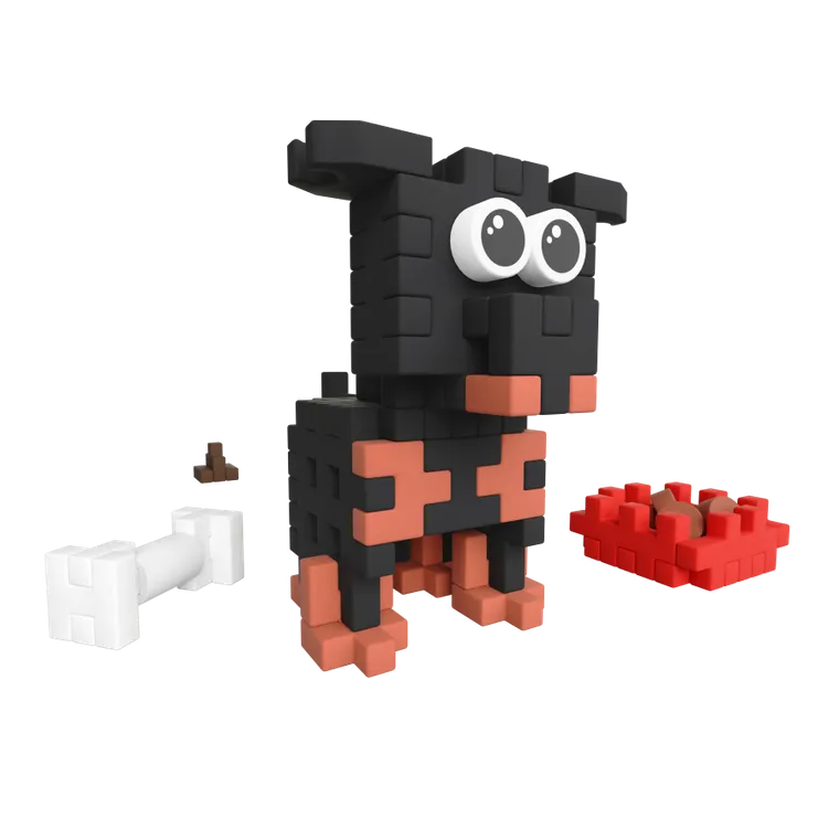 Marioinex, Mini Waffle, Pocket Pets Puppies, Rottweiler, klocki konstrukcyjne, 50 elementów