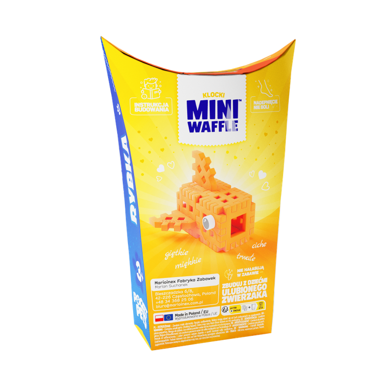 Marioinex, Mini Waffle, Pocket Pets, Rybka, klocki konstrukcyjne, 16 elementów