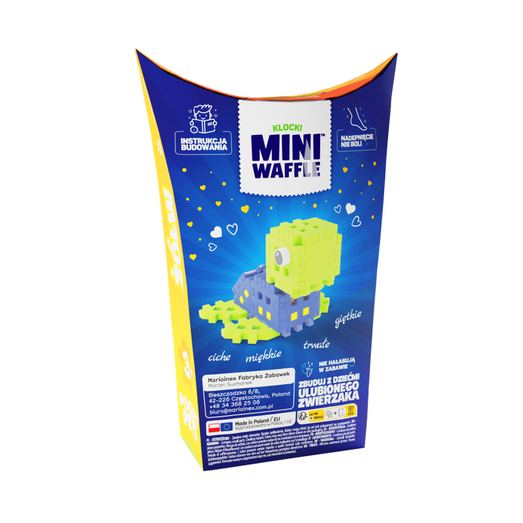 Marioinex, Mini Waffle, Pocket Pets, Żółw, klocki konstrukcyjne, 25 elementów