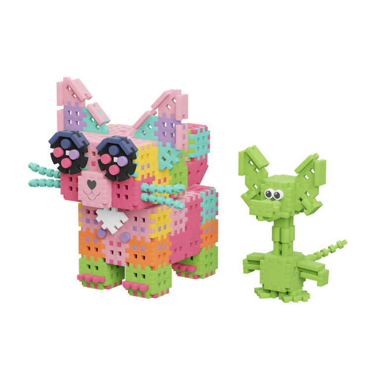 Marioinex, Mini Waffle, Smok Diplodok i Kotek, klocki konstrukcyjne, 280 elementów