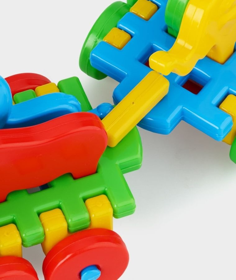 Marioinex, Waffle, Pociąg, klocki konstrukcyjne, 46 elementów