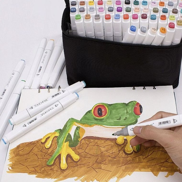 Markery alkoholowe, TOUCHFIVE PRO, dwustronne, 80 szt.