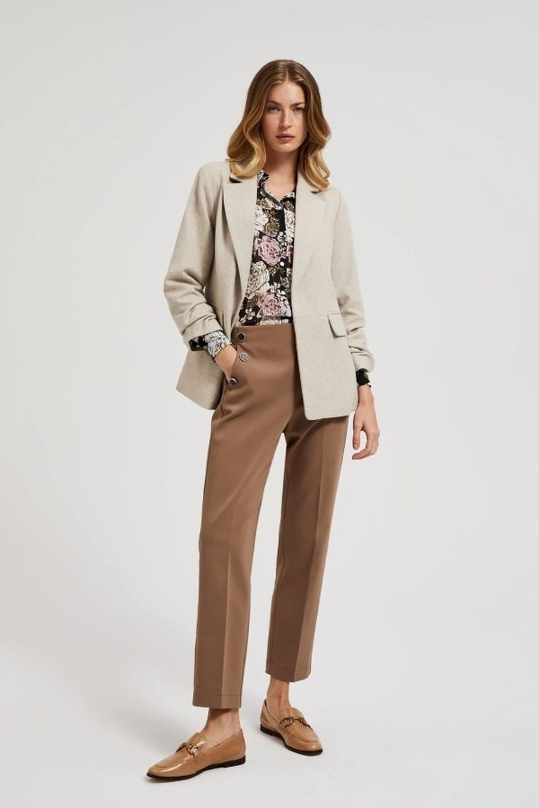 Marynarka damska, beżowa, Moodo