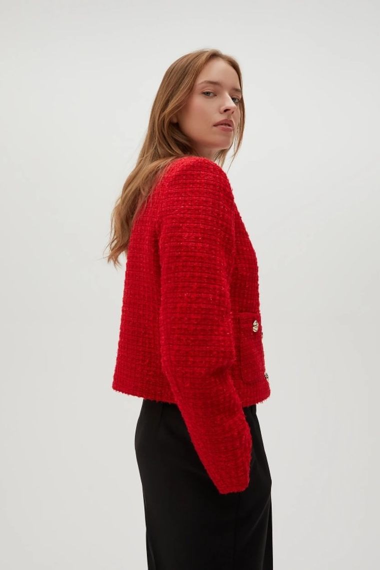 Marynarka damska, czerwona, Moodo