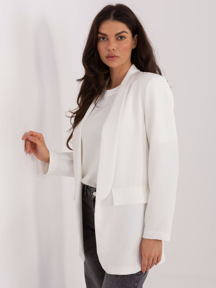 Marynarka damska, ecru, Italy Moda