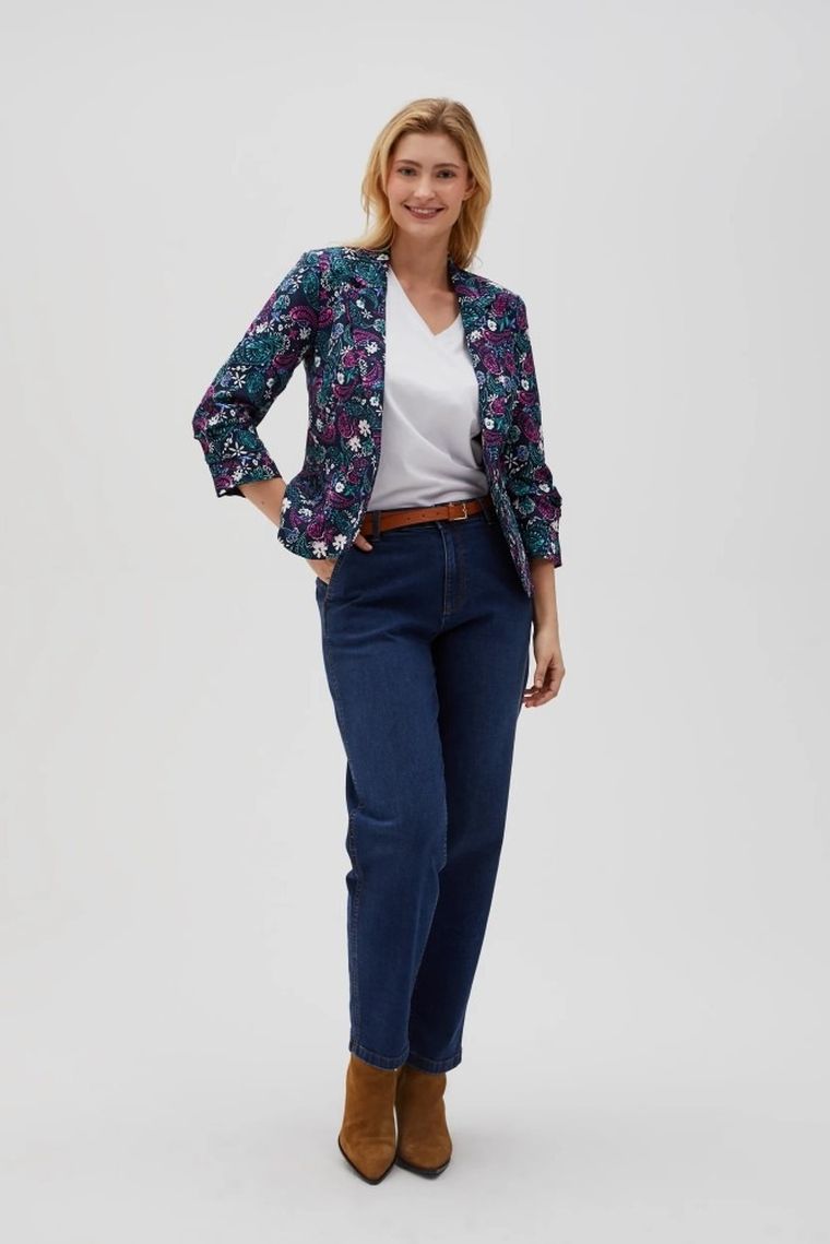 Marynarka damska, granatowa, Moodo